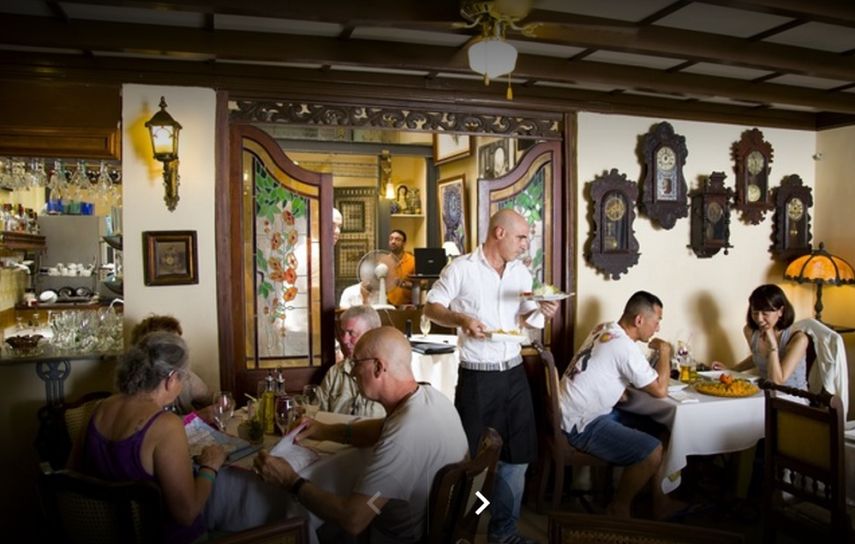 Vista del Paladar Doña Eutimia, un restaurante privado en La Habana.