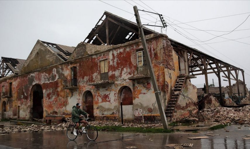 Imagen de Caibarién, en la zona central de Cuba, tras el paso del huracán Irma.