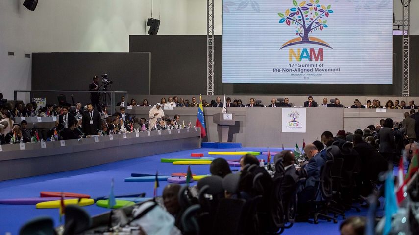 Fotografía de una sesión en la XVII&nbsp;Cumbre&nbsp;de jefes de Estado y de Gobierno del Movimiento de países No&nbsp;Alineados este sábado 17 de septiembre de 2016, en isla Margarita, Venezuela.