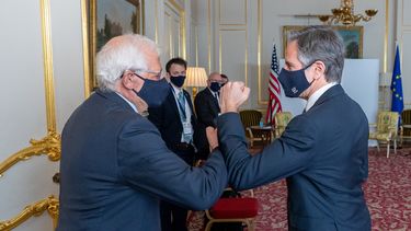 Secretario de Estado de EEUU Antony Blinken y Alto Representante de la UE Josep Borrell el 04MAY21 en Londres.&nbsp;