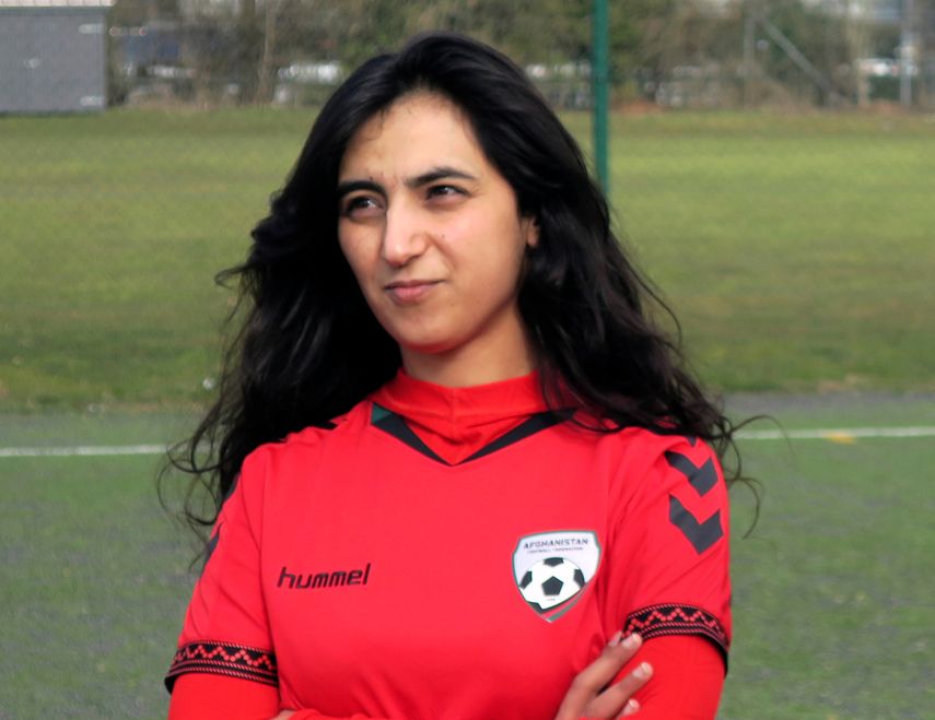 Foto del 8 de marzo del 2016 de Khalida Popal, excapitana de la selección femenil de fútbol de Afganistán en Copenhague