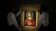 Una vista de El Hombre de los Dolores de Sandro Botticelli como la obra maestra de Sandro Botticelli en Sothebys el 21 de enero de 2022 en la ciudad de Nueva York.