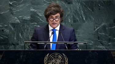 El presidente de Argentina Javier Milei habla ante el pleno de Naciones Unidas