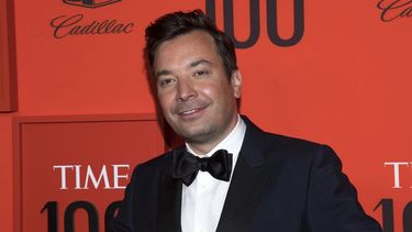 El 23 de abril de 2019, Jimmy Fallon asiste a la Time 100 Gala en Nueva York.